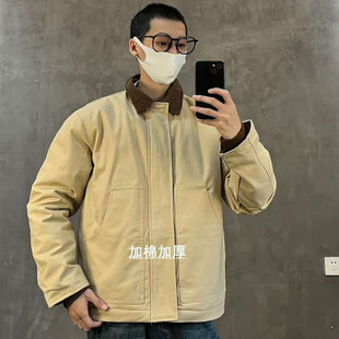 重头来过美式复古翻领飞行员夹克男秋冬新款质感复古加棉加厚棉服