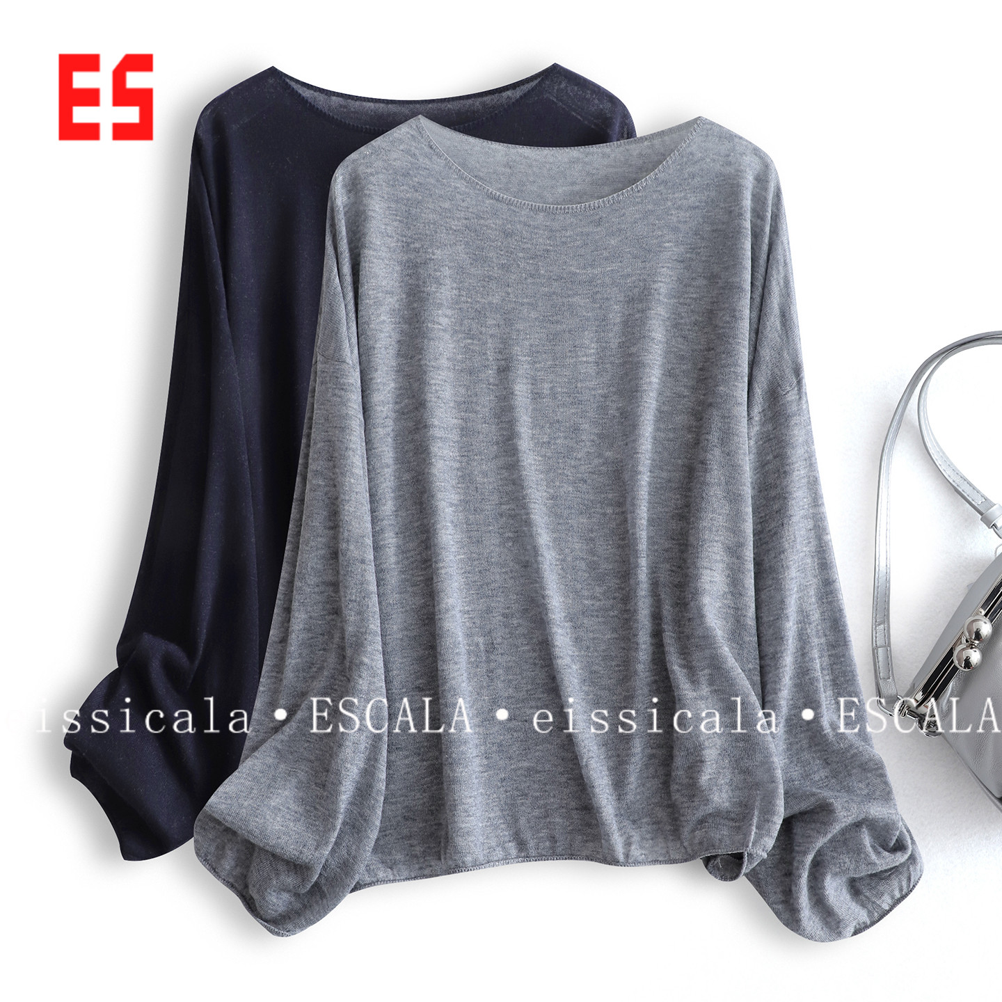 高性价比轻薄绵羊毛圆领针织衫秋