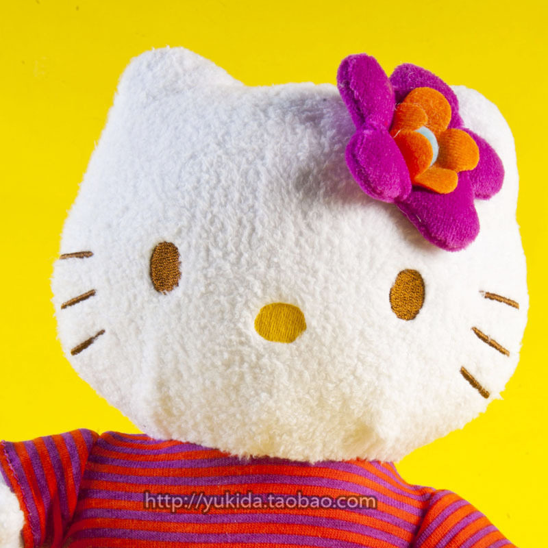 法国正版Sanrio三丽鸥hello kitty玫瑰哈喽猫毛绒布艺类玩具公仔