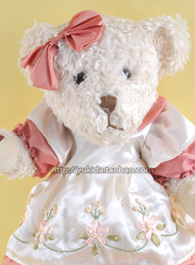 正版正品美国Russ奶油色关节泰迪熊熊毛绒布艺类玩具公仔芭比收藏