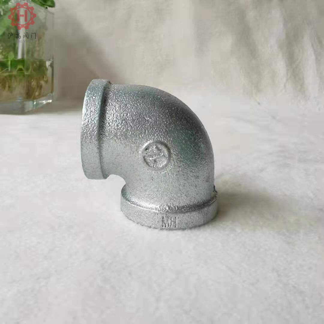建支热镀锌弯头90度45度玛钢管件连接件内丝水管接头消防46分dn15