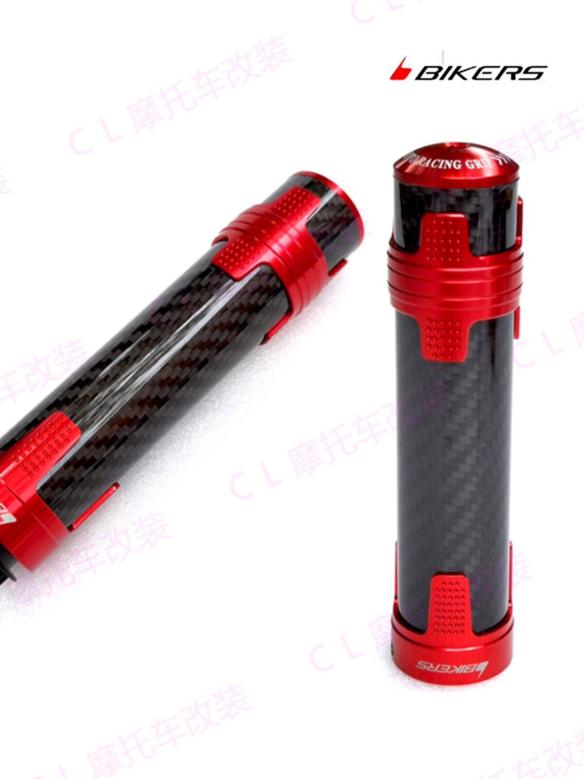 BIKERS는 YAMAHA R1|R6|R3|MT07|MT09 실제 탄소 섬유 가중 충격 흡수 미끄럼 방지 핸들 바 커버에 적합합니다