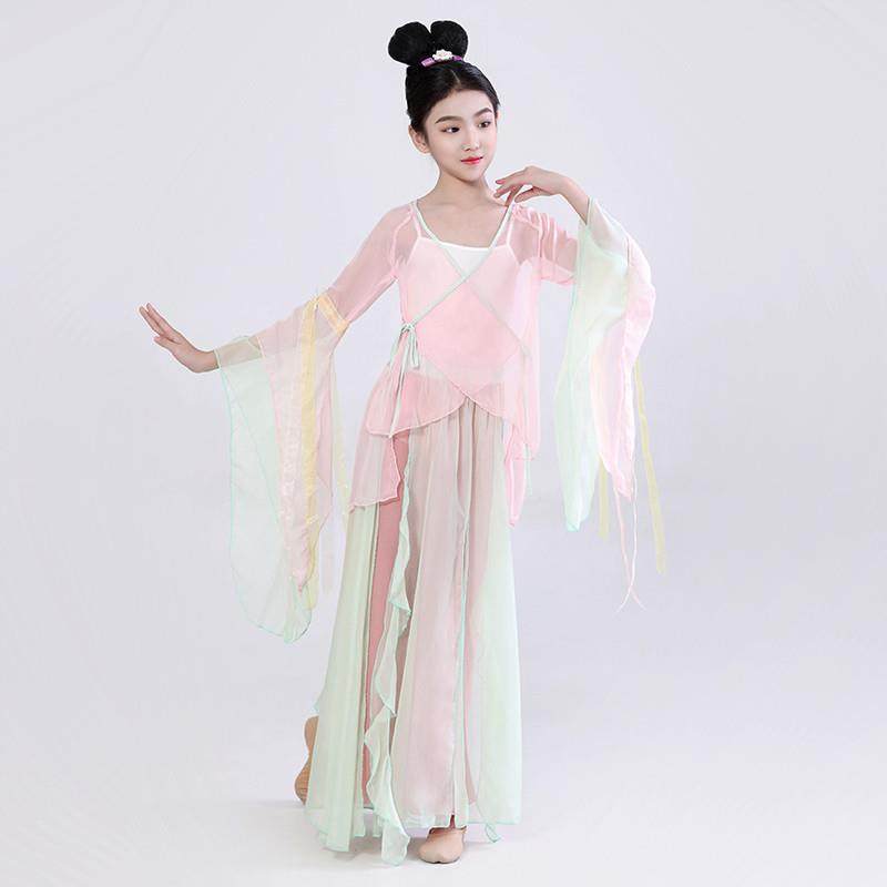古典舞蹈服儿童演出服飘逸雪纺纱衣唯美仙气表演服扇子舞中国舞服,童装/婴儿装/亲子装,儿童演出服,淘宝优惠券,粉丝福利购,淘宝优惠卷