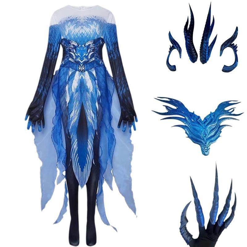 敖闰儿童服装演出服cos服装全套假发龙角道具cosplay西海龙王姑姑,模玩/动漫/周边/娃圈三坑/桌游,Cosplay女装/cos女装,淘宝优惠券,粉丝福利购,淘宝优惠卷