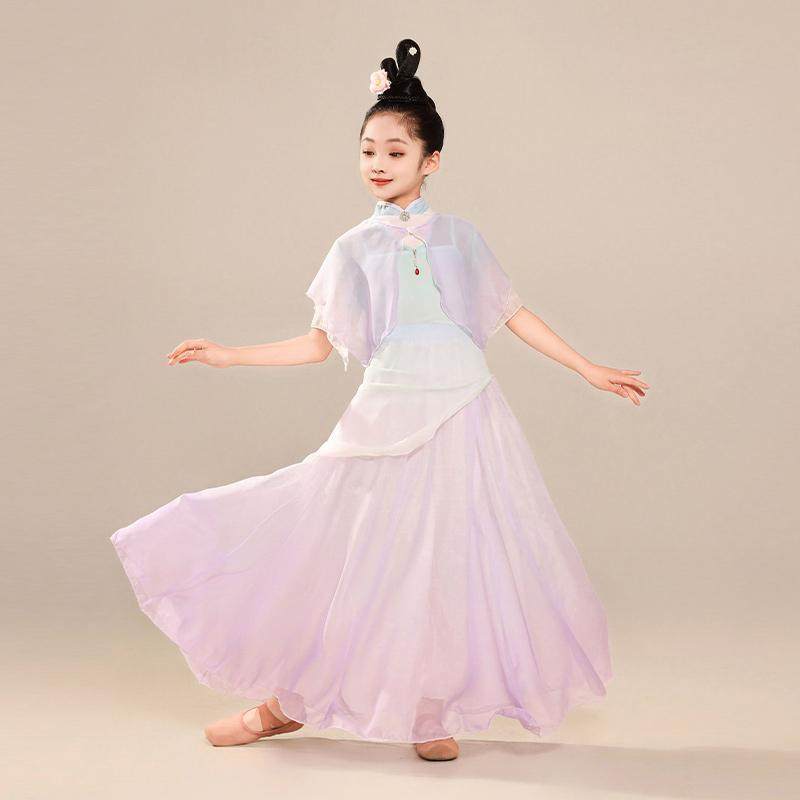 儿童古典舞演出服飘逸纱衣中国舞练功服雪纺上衣民族舞扇子舞套装,童装/婴儿装/亲子装,儿童演出服,淘宝优惠券,粉丝福利购,淘宝优惠卷