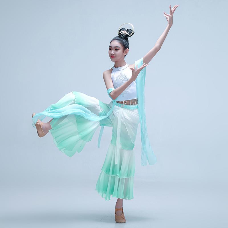 儿童古典舞蹈飞天表演出服灵儿同款化身凌波仙子飘逸敦煌舞台服装
