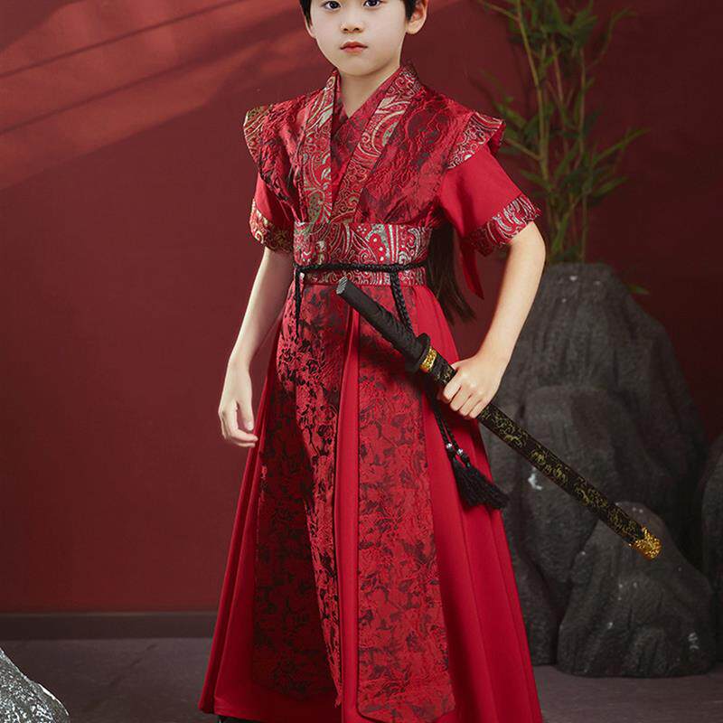 六一中国风男童幼儿园汉服古装夏季武侠风少侠剑客锦衣卫朗诵书童