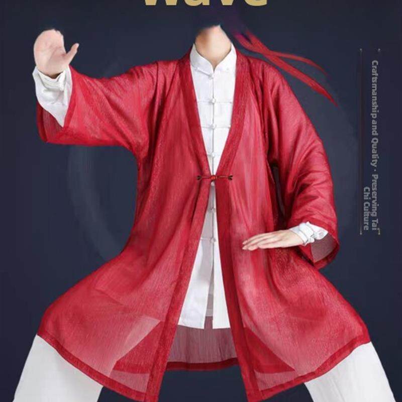 飘逸太极披纱新款单件太极服女秋夏季薄款古风武术服太极拳防晒服