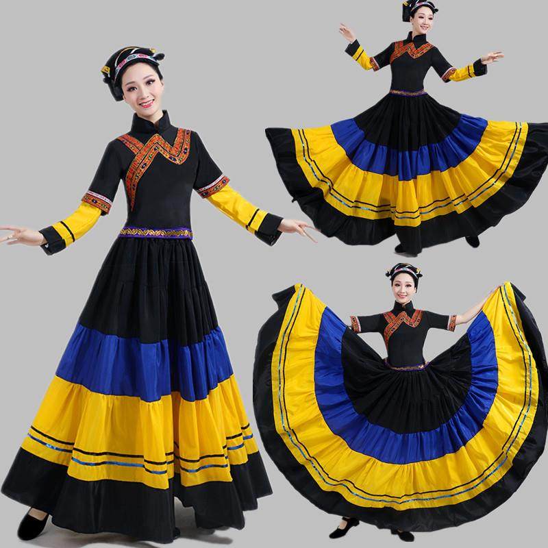 彝族大摆裙彝族舞蹈服火把节大摆裙新款彝族服装女民族合唱舞蹈服,女装/女士精品,民族服装/舞台装,淘宝优惠券,粉丝福利购,淘宝优惠卷