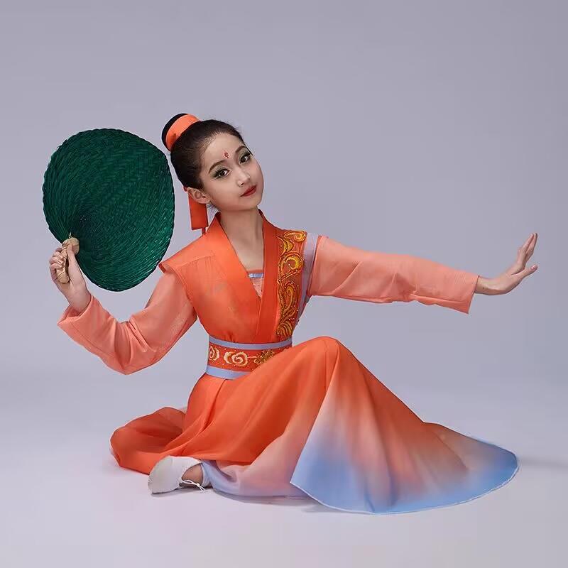 儿典童古舞表风演服 古中国舞台服 少儿艺EST舞考民族风服装
