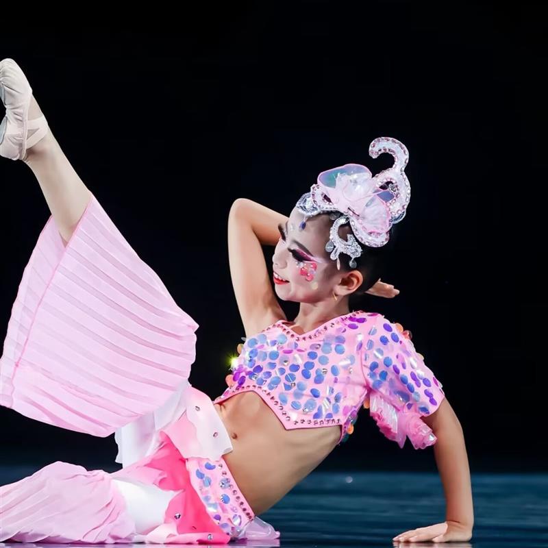荷花奖鱼儿演出服唧唧鱼儿跃舞蹈服装六一新款傣族舞鱼儿欢歌服装