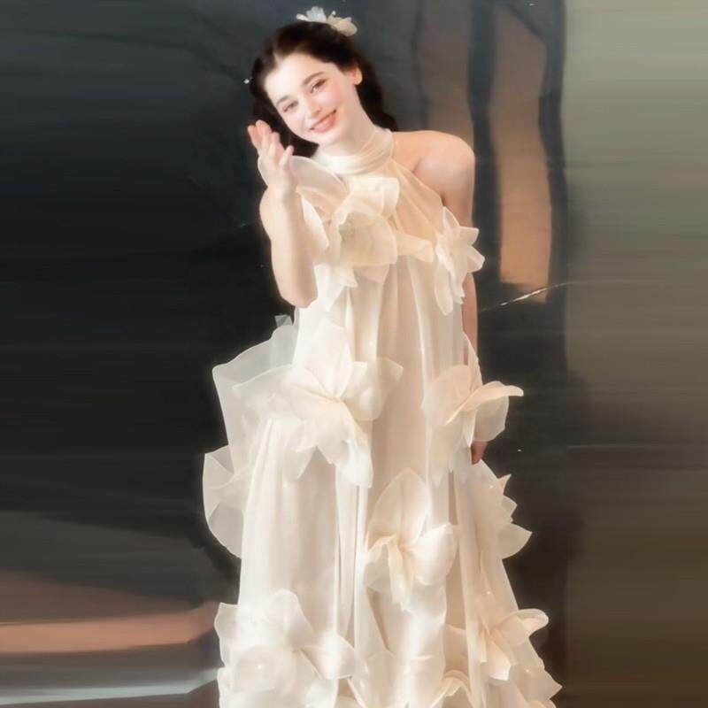 超仙绝美晨袍女新娘结婚晨拍晚礼服女法式生日成人礼出门纱轻婚纱