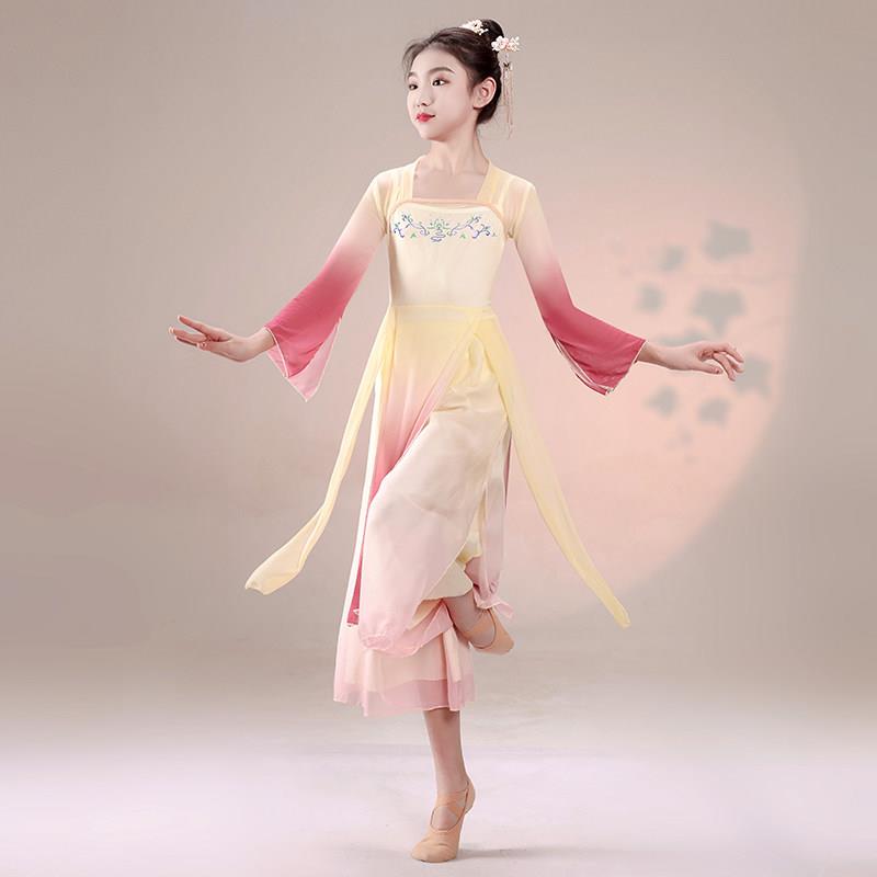 儿童古典舞蹈演出服国风女童六一表演服子飘GVL扇舞民族中舞逸练