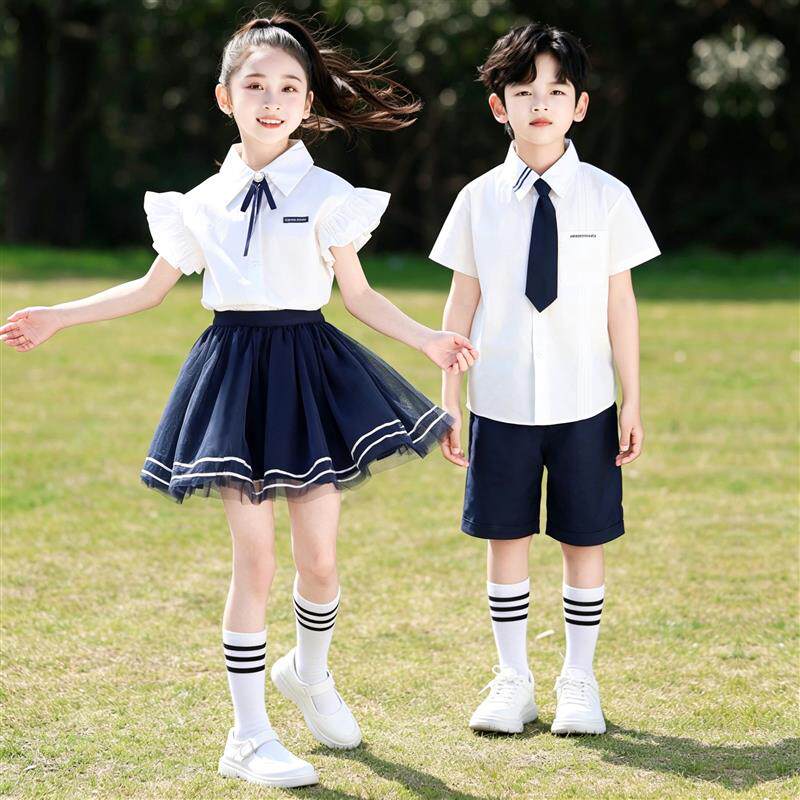 幼儿园毕业照服装小学生合唱比赛演出服六一儿童节啦啦队舞蹈裙子