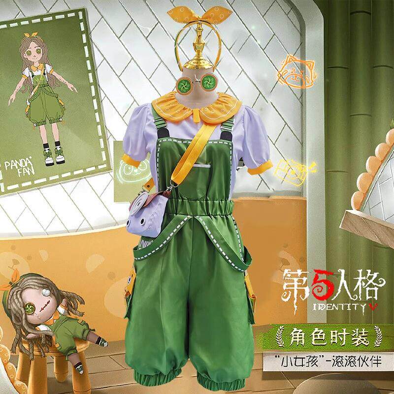 第五人格小女孩滚滚伙伴cos服儿童成人求生者同款周边假发服装