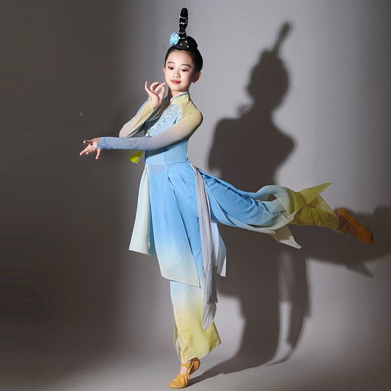儿童古典舞演服团伞舞服装扇艺考淡妆抹ADC女童幼儿浓古出典剧目