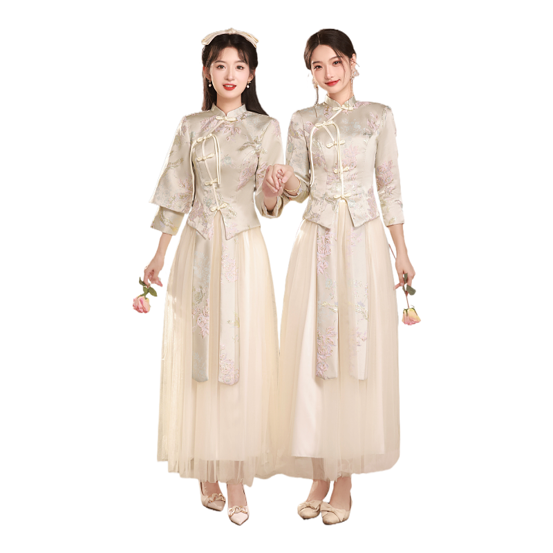 伴娘服姐妹团礼服2025中式中国风