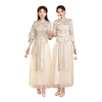 伴娘服姐妹团礼服2025中式中国风