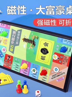 磁力大富富翁桌游游戏棋盘豪华版经典桌游儿童中国世界之旅小学生