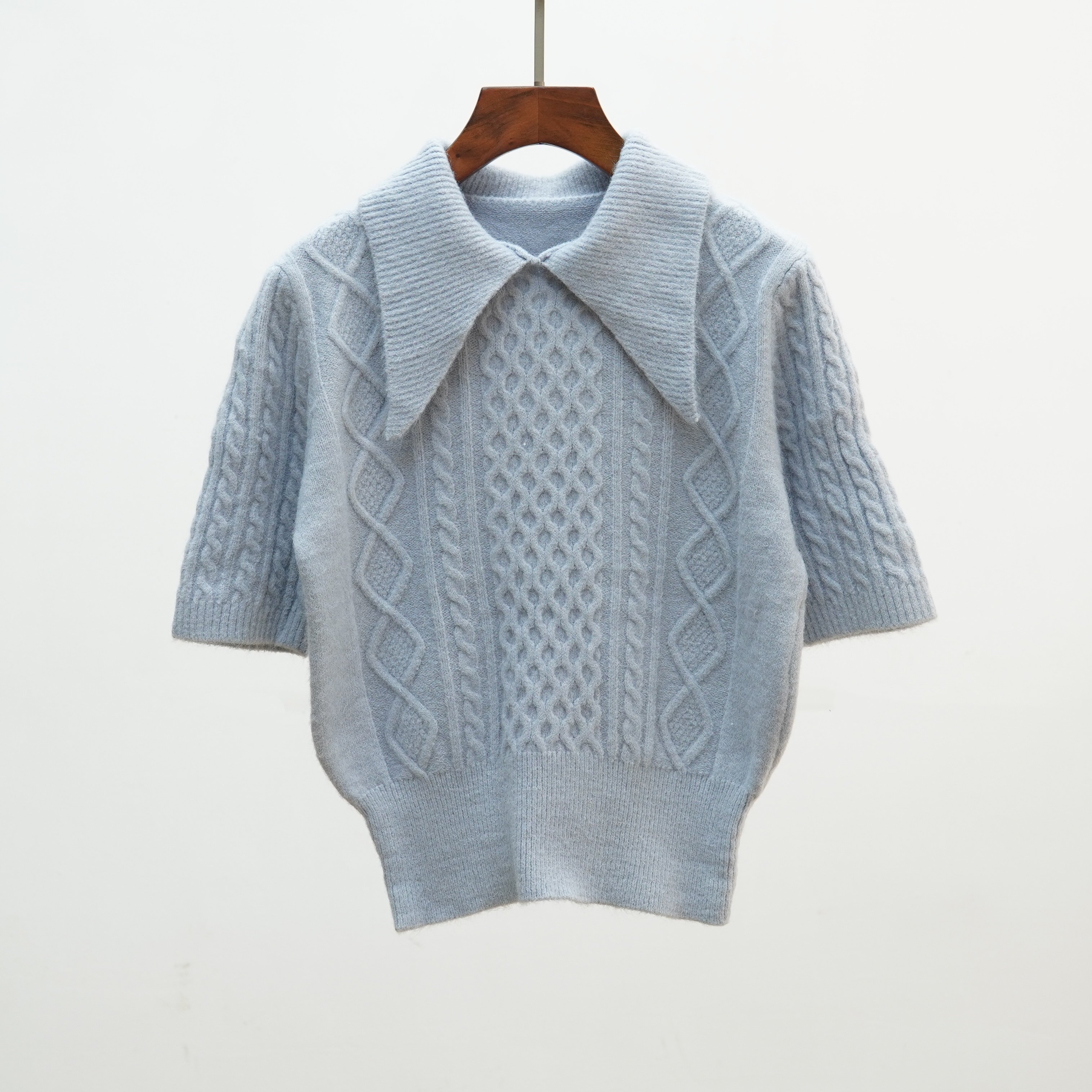 546 2025新款秋冬韩版修身加厚毛衣百搭纯色短袖针织衫上衣女装