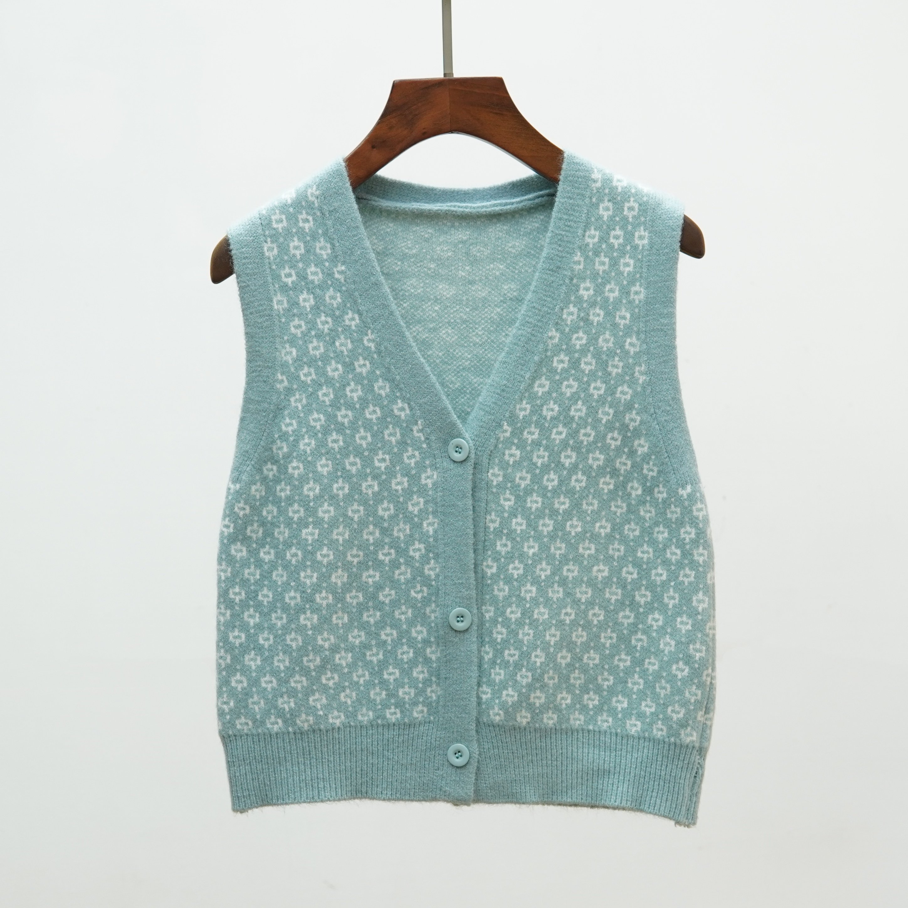 686 2025新款韩版修身短款格子无袖针织马甲背心女叠穿毛衣坎肩