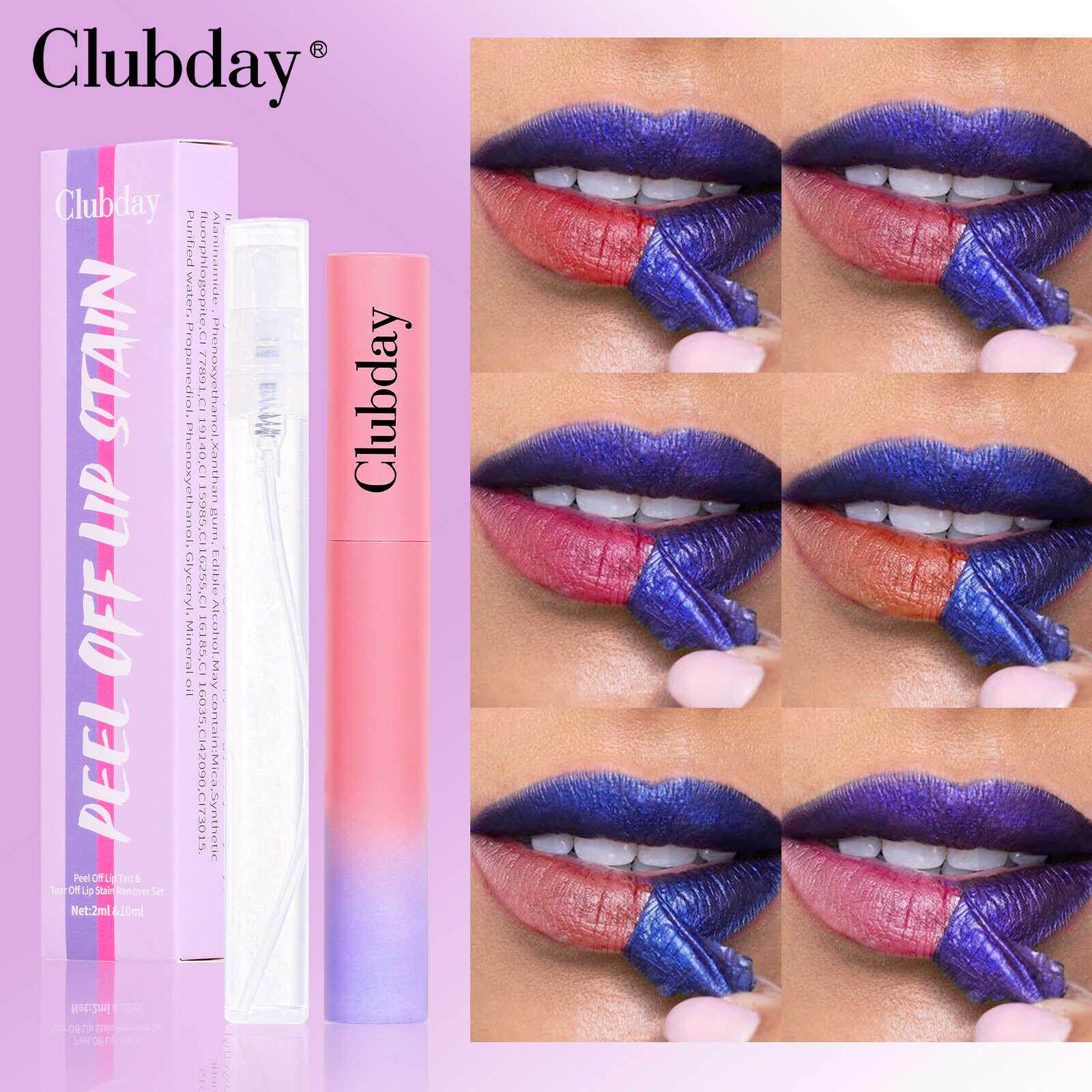 6color tear off lipstick matte Peelable lip gloss Makeup set