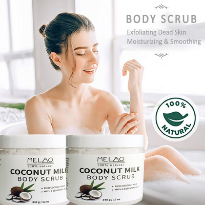 Coconut Oil Body Scrub milk salt Exfoliator海盐椰子磨砂膏乳