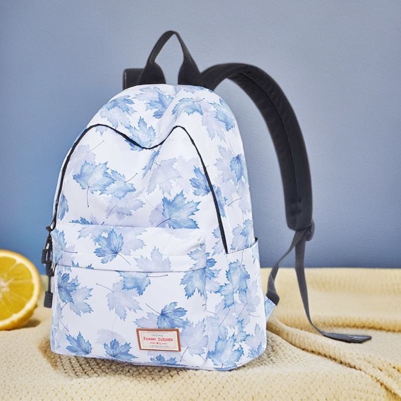 唯美枫叶双肩包学生书包可爱的初中高中学生书包男女生书包