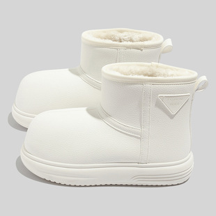 小鞋匠白色雪地靴女2025新款冬季百搭加绒加厚保暖舒适高颜值时尚