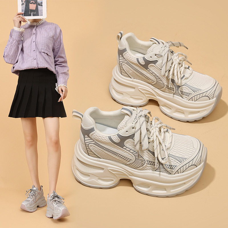 鞋小匠手工真皮圆头老爹鞋女2026春季新款休闲鞋显瘦轻便韩版时尚