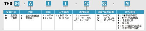 工业级--台湾EYC温湿度/露点传感器，风管型THS64-A11-4200-M， 分离型THS65-D61-4200-M