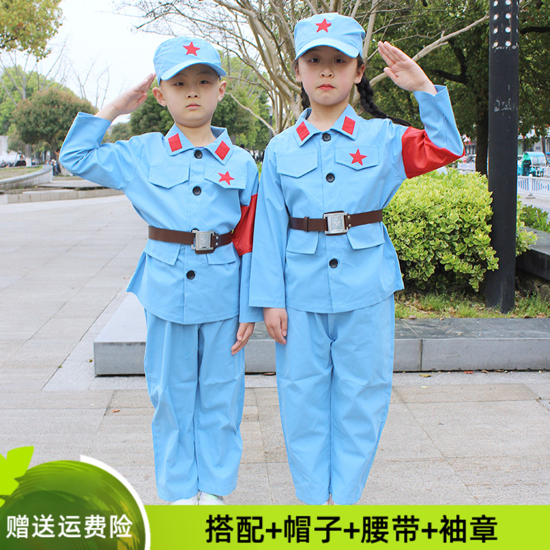 红军儿童服演出服小八路军衣服解放军红卫兵闪闪红星元旦表演服装 童装/婴儿装/亲子装 儿童演出服 原图主图