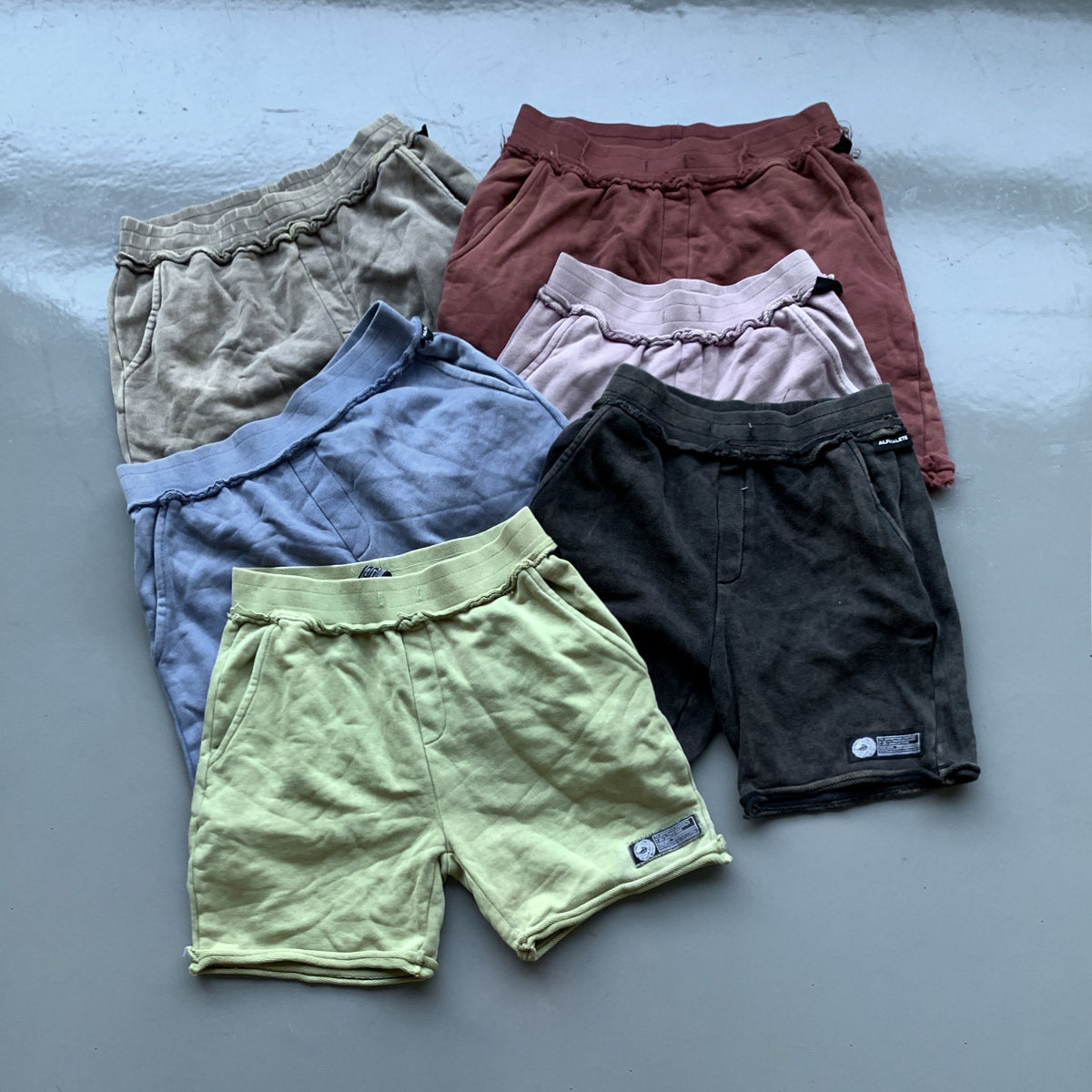 重磅全棉水洗做旧碳素毛圈面料加厚jogger pants休闲短裤男