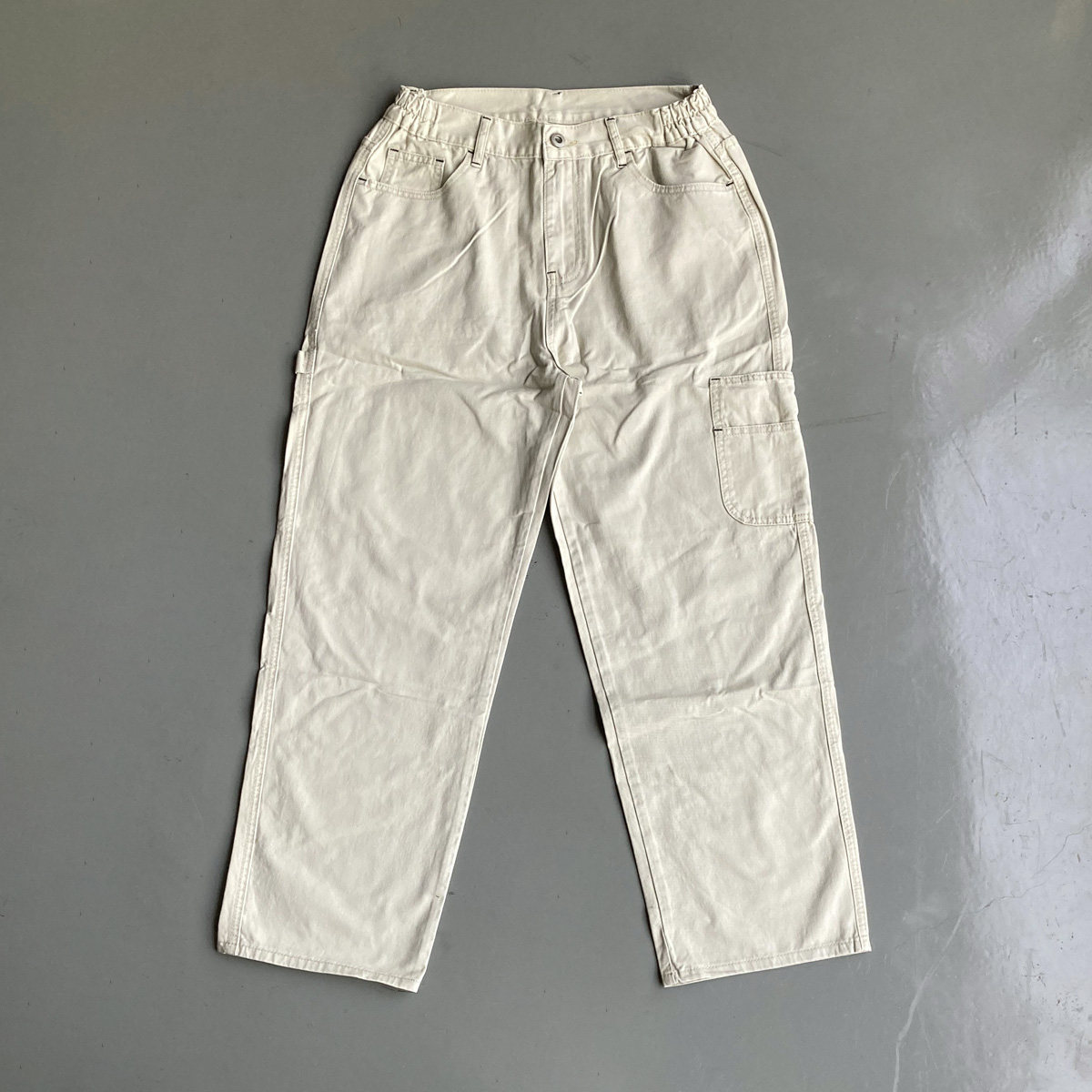 美式潮牌洗水做旧纯棉面料夏季宽松多口袋工装休闲长裤男