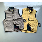 美式 立领棉马甲 重磅细帆布洗水做旧防寒保暖耐磨宽松工装