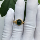 天然翡翠9K黄金女款 电黄镶钻戒指环托珠宝首饰镶嵌定制来料加工