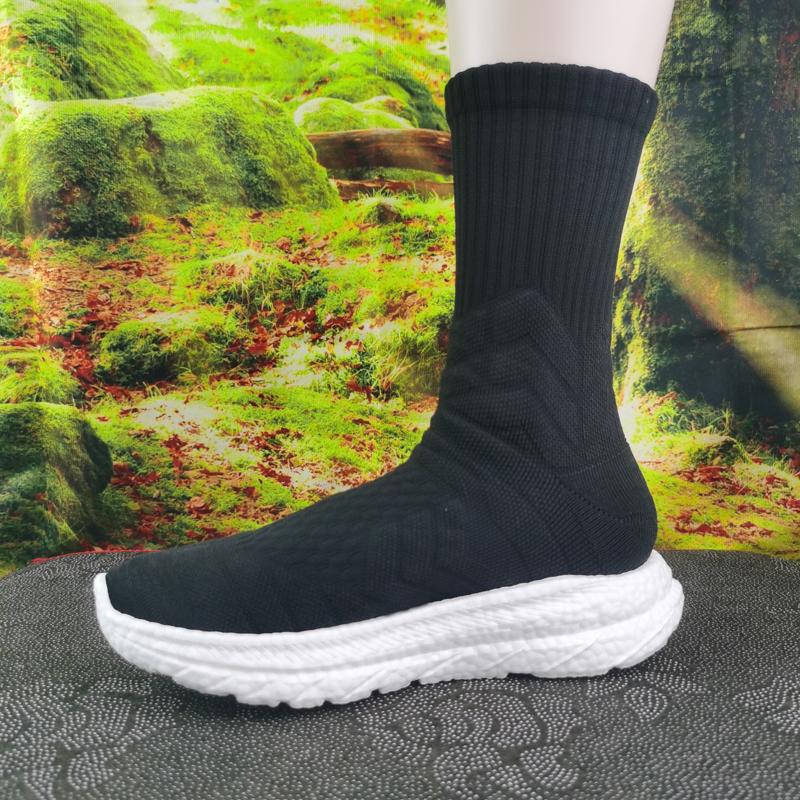 黑武士休闲运动鞋子透气缓震健步鞋大码高帮男鞋懒人一脚蹬秋季款