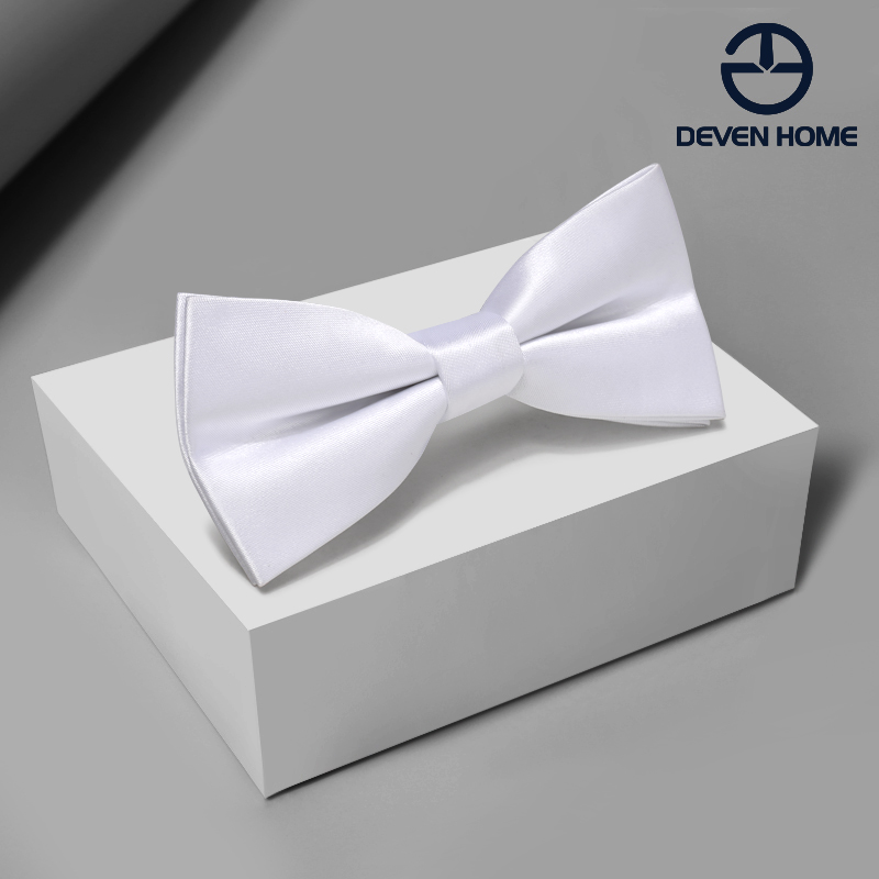 DEVEN HOME 白色领结男士正装商务结婚宴会伴郎蝴蝶结新郎韩版潮