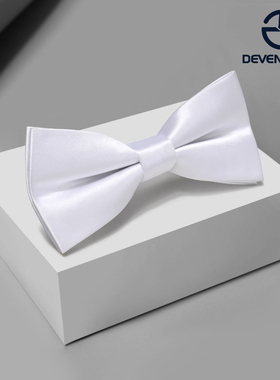 DEVEN HOME 白色领结男士正装商务结婚宴会伴郎蝴蝶结新郎韩版潮