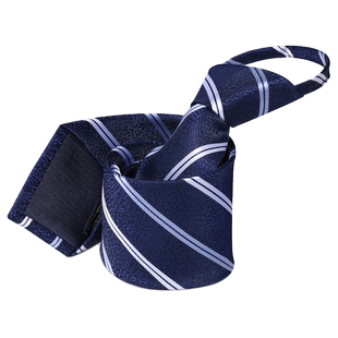 谛梵男装时尚领带男商务正装8cm深蓝色白色条纹职业英伦上班工作