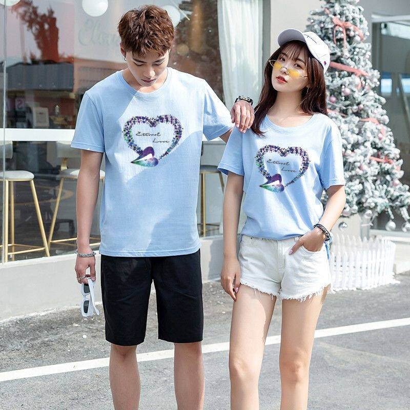 两件套2026夏装新款情侣装t恤韩版纯棉宽松短袖打底衫男女上衣DIY