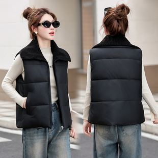 2025新款羽绒棉马甲女短款加厚保暖百搭小个子外穿坎肩背心外套潮