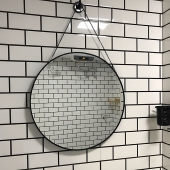 浴室镜挂墙学生宿舍圆镜子免打孔粘贴壁挂卫生间厕所梳化妆双面镜