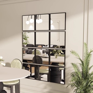 家用法式格子拼接镜轻奢全身镜壁挂式打孔装饰镜复古化妆镜子定做