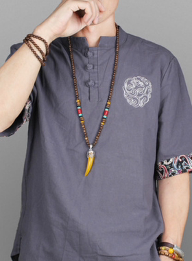 中国风男胸前吊坠脖子项链装饰