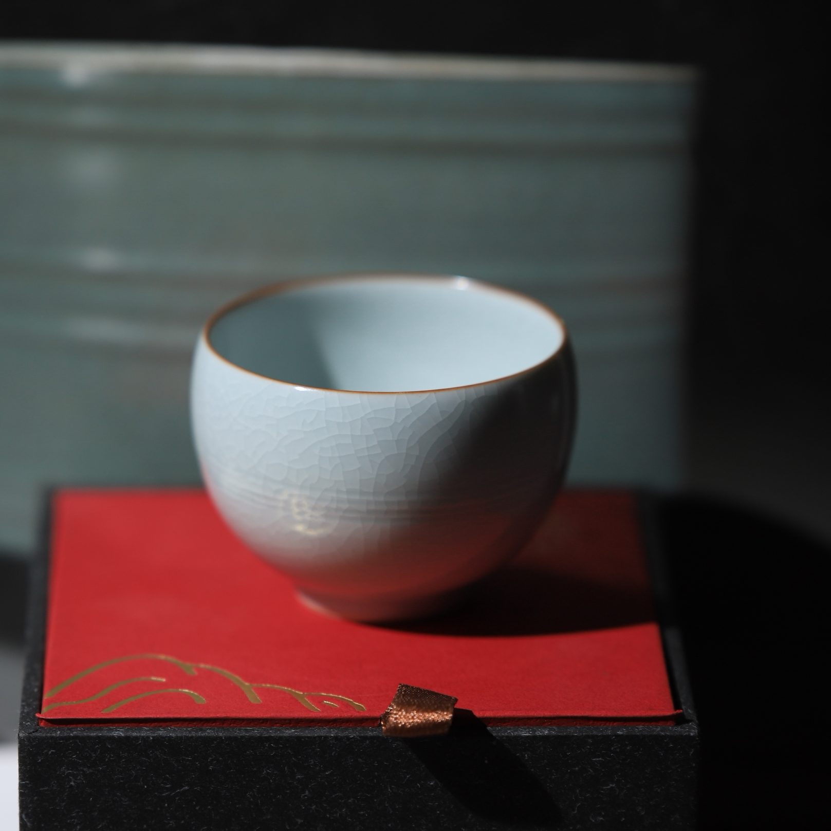 李廷怀汝瓷印章款天青釉开片主人杯品茗杯廷怀窑汝窑