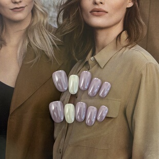 MUZINAIL· 纯手工定制美甲海莉月光粉美甲爆闪轻奢 小牵牛