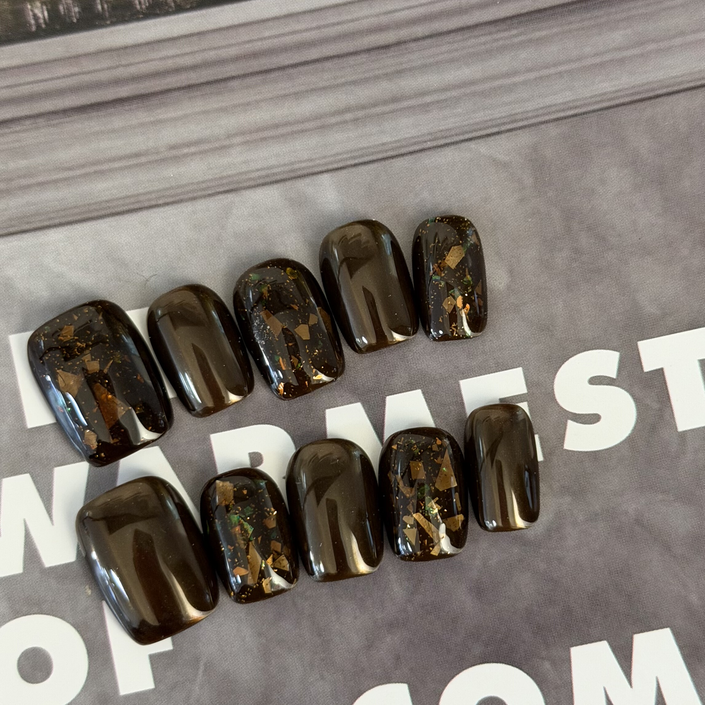 MUZINAIL·【琥珀糖浆】纯手工定制美甲韩风亮片爆闪轻奢短款美甲