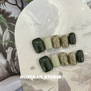 美甲纯色高级感显白短款 手工定制秋冬新款 光疗甲片 MUZI穿戴甲