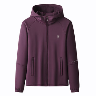 拉链衫 宽松款 中老年妈妈装 秋冬加绒保暖女外套连帽运动显瘦2025款